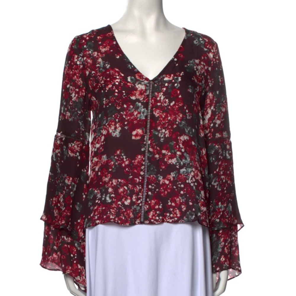 PARKER Silk Floral Print Blouse Small